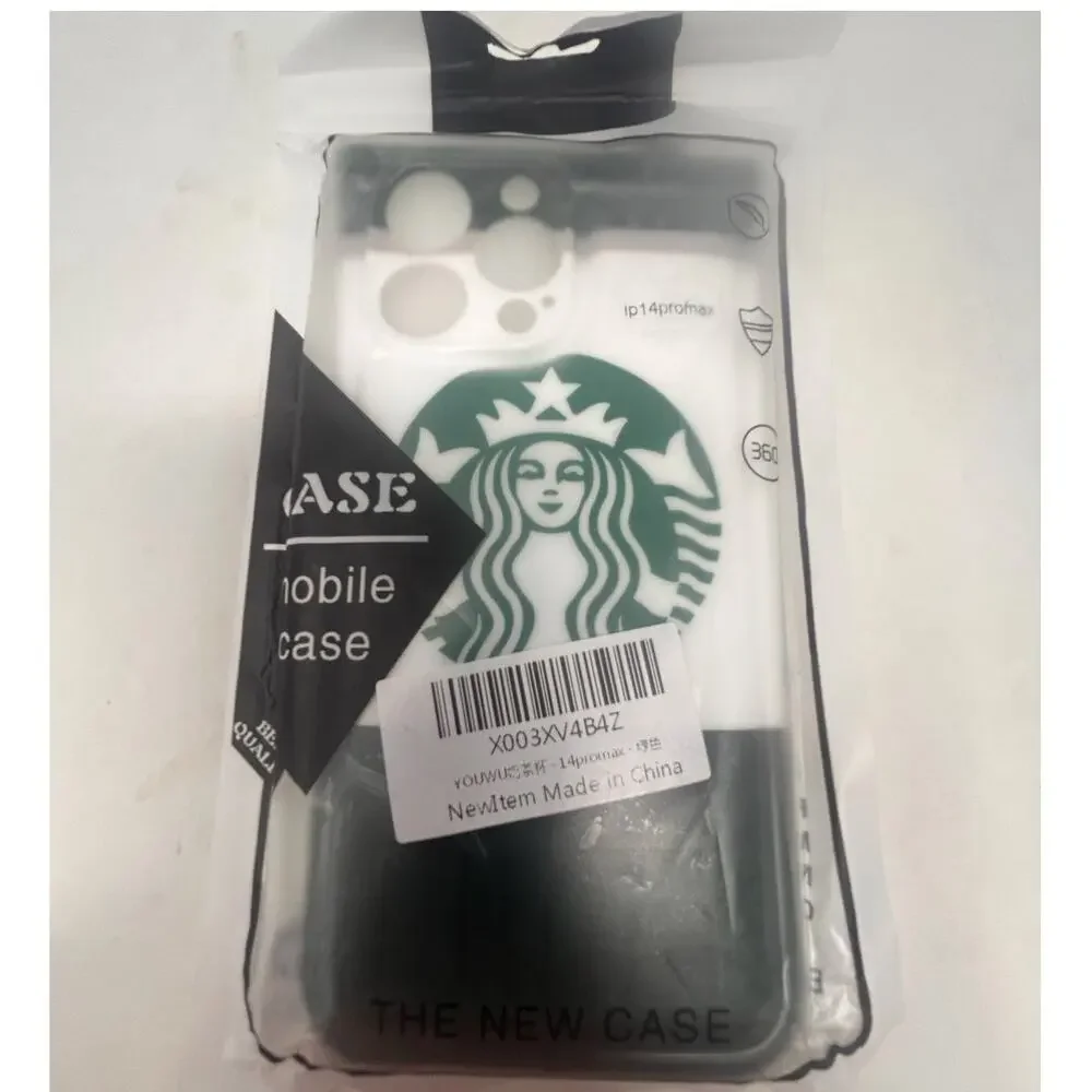 Starbucks Green White Rubber Cell Phone Case 14 Pro Max